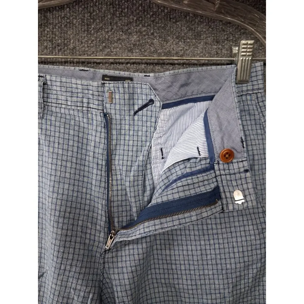 J Crew Club Shorts Mens 30 Blue Check Cotton